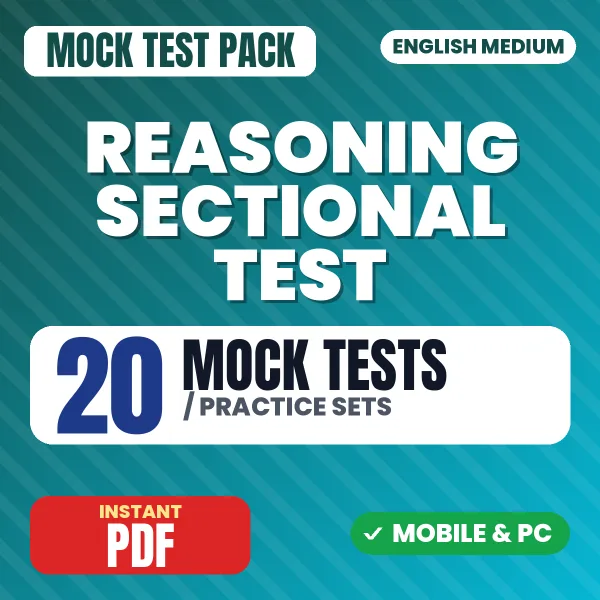 Reasoning Sectional Paper – 20 Mock Tests / Practice Sets | English Medium PDF Download
