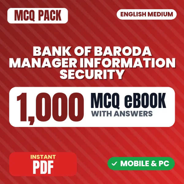 Bank of Baroda Manager & Senior Manager (Information Security) Exam – 1000 MCQ eBook with Answers | English Medium PDF Download