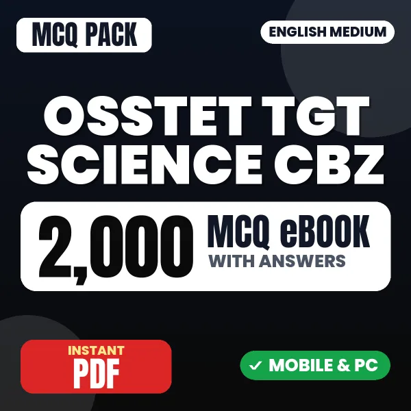 OSSTET TGT (Science) CBZ Exam Paper I – 2000 MCQ eBook with Answers | English Medium PDF Download