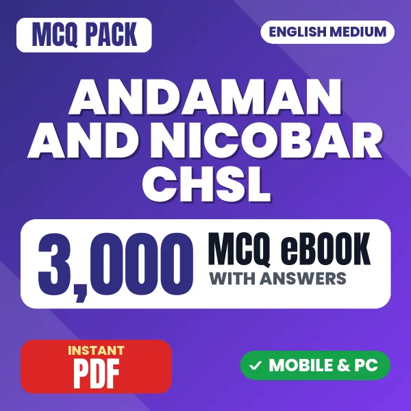 Andaman and Nicobar CHSL Exam – 3000 MCQ eBook with Answers | English Medium PDF Download