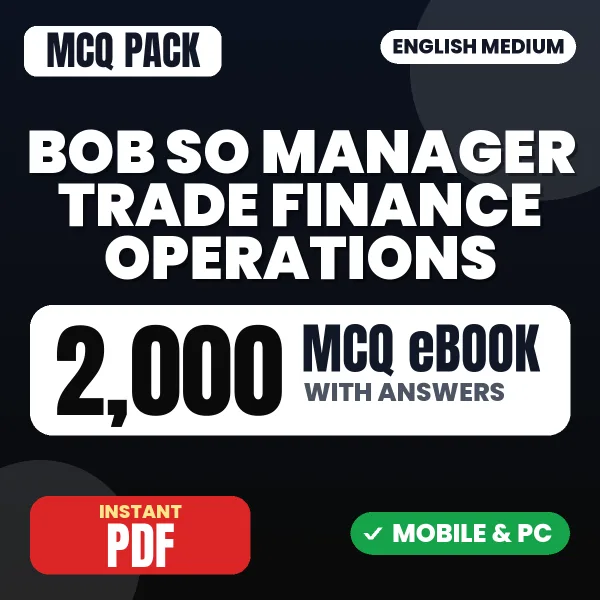 Bank of Baroda SO (Manager – Trade Finance Operations) Exam – 2000 MCQ eBook with Answers | English Medium PDF Download