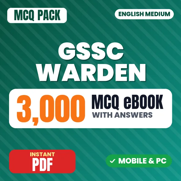 GSSC Warden CBT 2 Exam – 3000 MCQ eBook with Answers | English Medium PDF Download