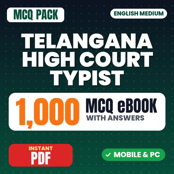 Telangana High Court Typist Exam – 1000 MCQ eBook with Answers | English Medium PDF Download