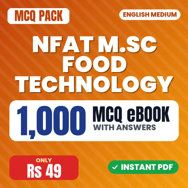 NFAT M.Sc Food Technology Exam – 1000 MCQ eBook with Answers | English Medium PDF Download