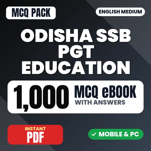 Odisha SSB PGT Education Exam – 1000 MCQ eBook with Answers | English Medium PDF Download