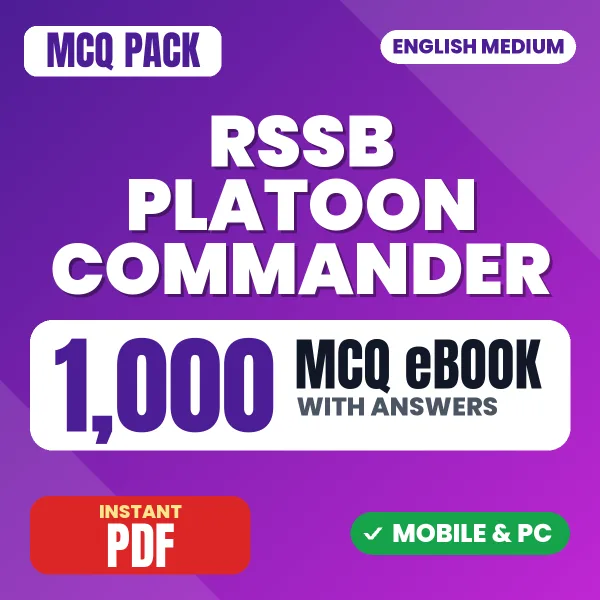 RSSB Platoon Commander Paper-2 Exam – 1000 MCQ eBook with Answers | English Medium PDF Download