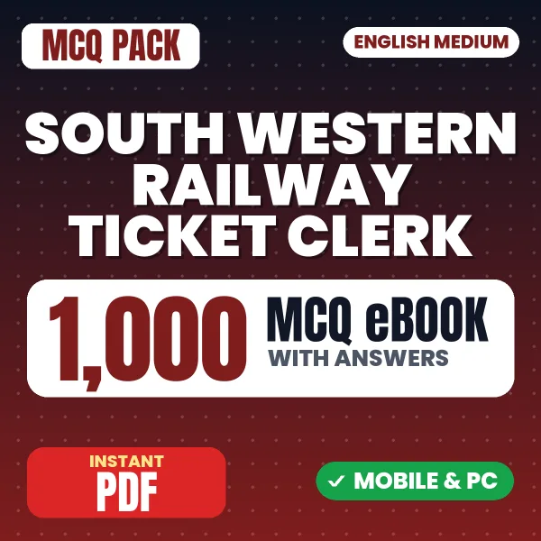 South Western Railway Ticket Clerk Exam – 1000 MCQ eBook with Answers | English Medium PDF Download
