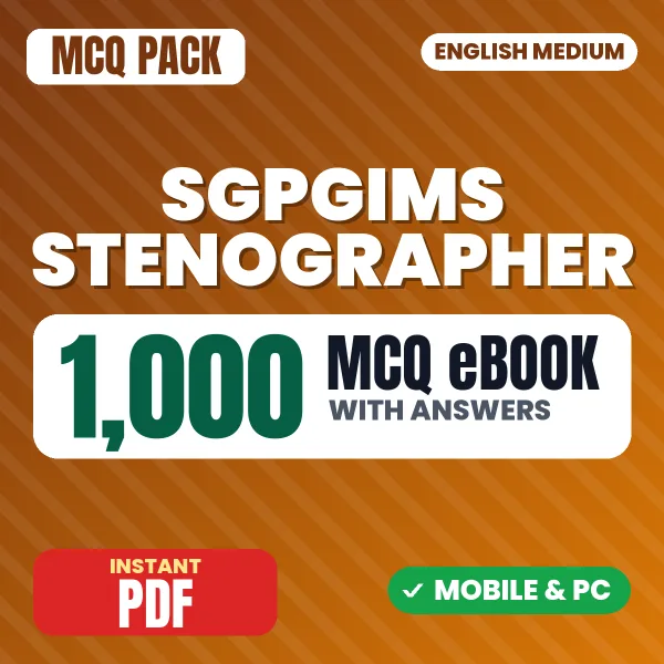 SGPGIMS Stenographer Exam – 1000 MCQ eBook with Answers | English Medium PDF Download