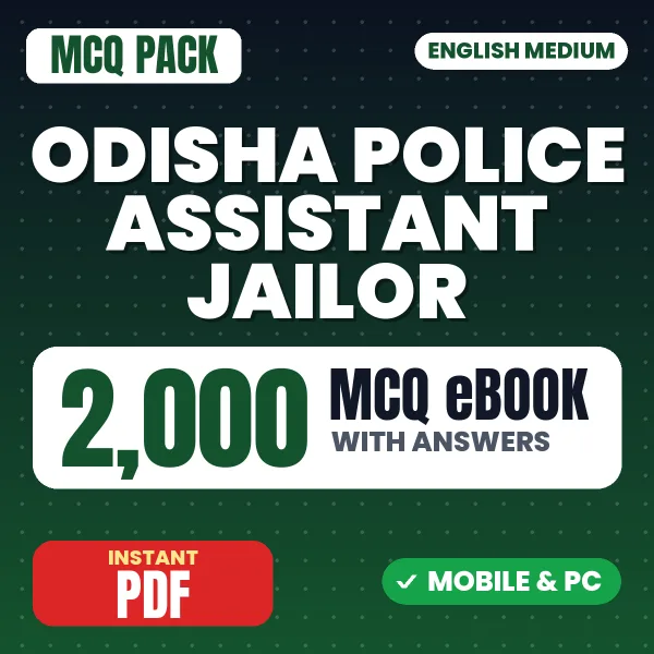 Odisha Police Asst. Jailor (Paper-II) Exam – 2000 MCQ eBook with Answers | English Medium PDF Download
