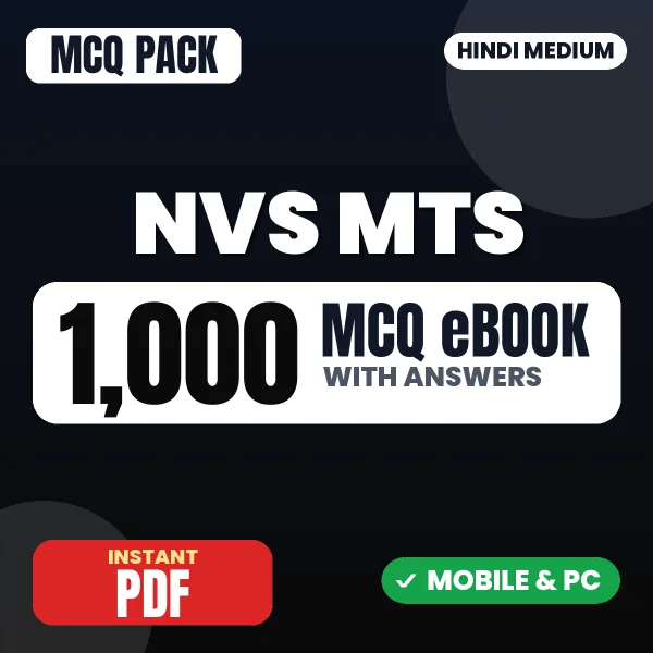 NVS MTS Preliminary Exam Tier 1 – 1000 MCQ eBook with Answers | Hindi Medium PDF Download