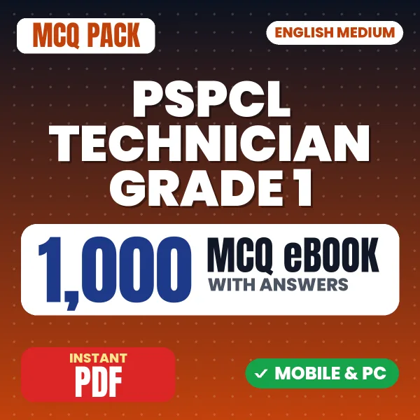 PSPCL Technician Grade 1 Mechanical Exam – 1000 MCQ eBook with Answers | English Medium PDF Download