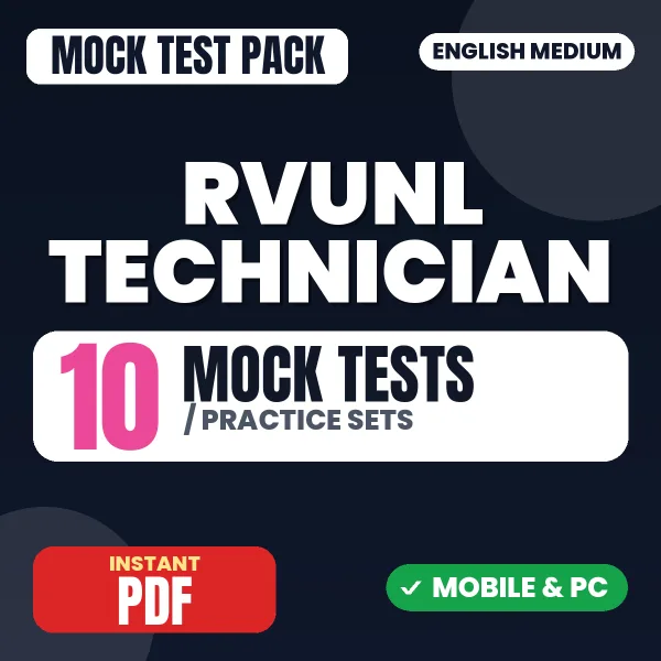 RVUNL Technician (Group 1) Exam – 10 Mock Tests / Practice Sets | English Medium PDF Download
