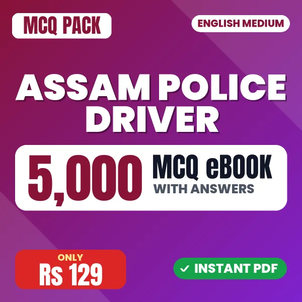 Assam Police Driver Exam – 5000 MCQ eBook with Answers | English Medium PDF Download
