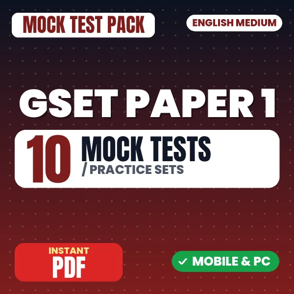 GSET Paper 1 Exam – 10 Mock Tests / Practice Sets | English Medium PDF Download