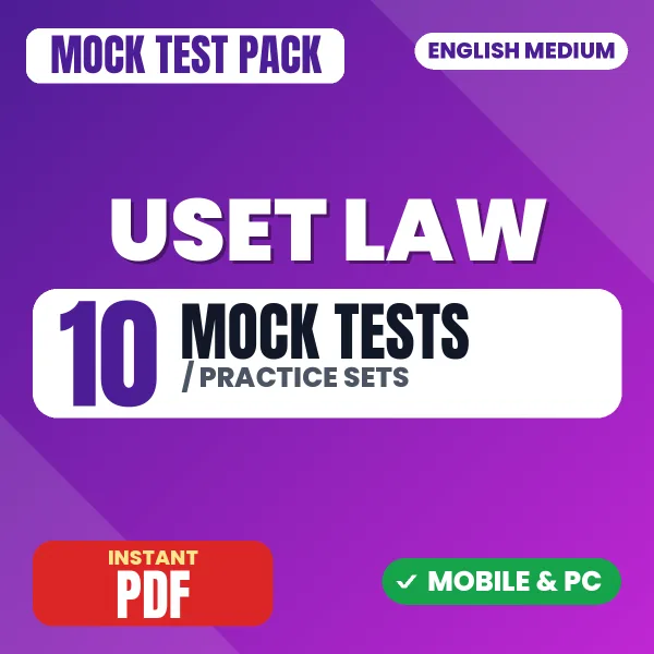 Uttarakhand SET Law Exam – 10 Mock Tests / Practice Sets | English Medium PDF Download
