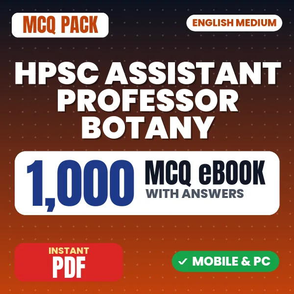 HPSC Assistant Professor (Botany) Exam – 1000 MCQ eBook with Answers | English Medium PDF Download