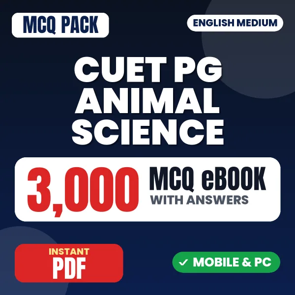 CUET PG Animal Science (SCQP30) Exam – 3000 MCQ eBook with Answers | English Medium PDF Download