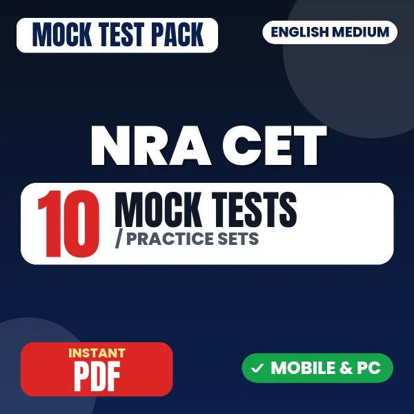 NRA CET Exam – 10 Mock Tests / Practice Sets | English Medium PDF Download