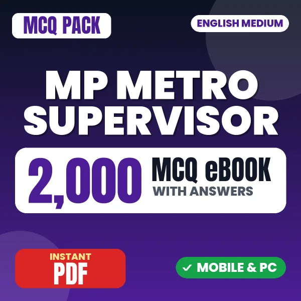 MP Metro Supervisor Exam (Operations) – 2000 MCQ eBook with Answers | English Medium PDF Download