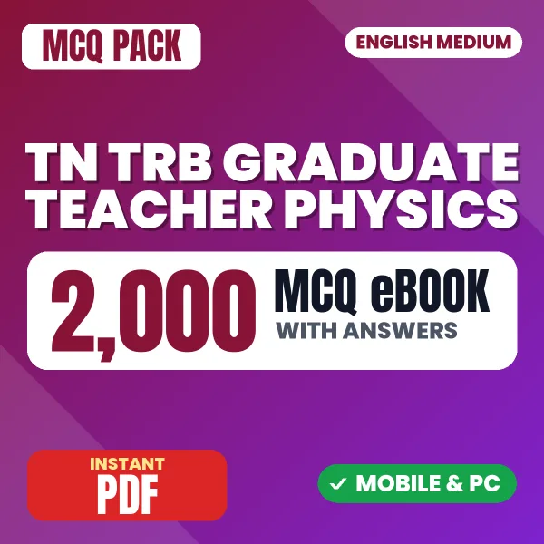 TN TRB Graduate Teacher Physics Exam – 2000 MCQ eBook with Answers | English Medium PDF Download
