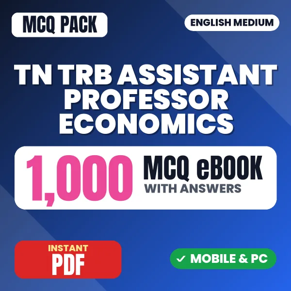 TN TRB Assistant Professor Economics Exam Paper 2 (Section A) – 1000 MCQ eBook with Answers | English Medium PDF Download