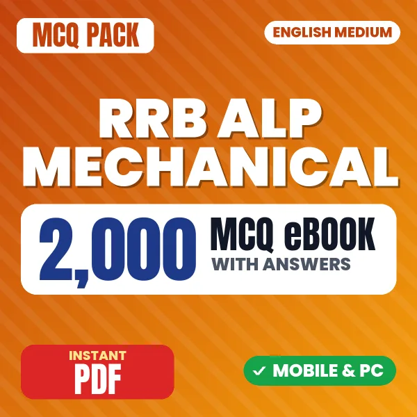 RRB ALP Mechanical Exam (CBT Stage 1) – 2000 MCQ eBook with Answers | English Medium PDF Download