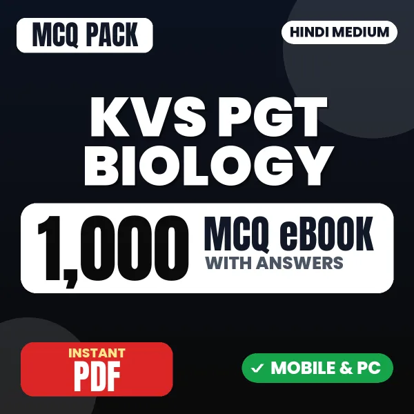 KVS PGT Biology Exam – 1000 MCQ eBook with Answers | Hindi Medium PDF Download
