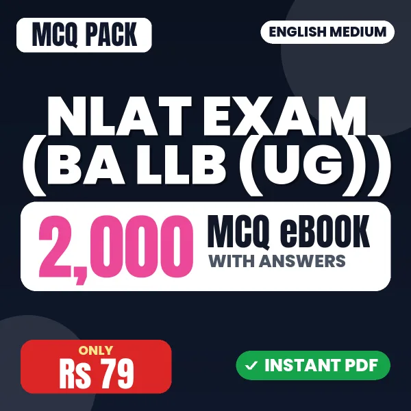 NLAT Exam (BA LLB (UG)) – 2000 MCQ eBook with Answers | English Medium PDF Download