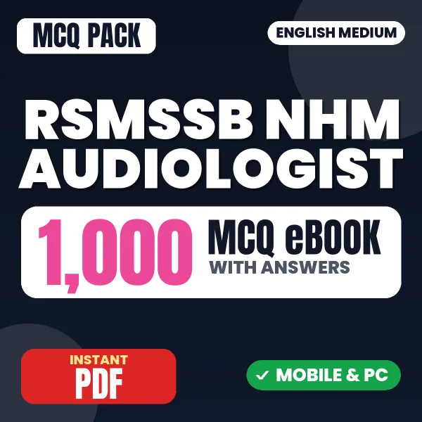 RSMSSB NHM Audiologist & Speech Therapist Exam – 1000 MCQ eBook with Answers | English Medium PDF Download