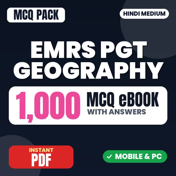 EMRS PGT Geography Exam Tier 2 – 1000 MCQ eBook with Answers | Hindi Medium PDF Download
