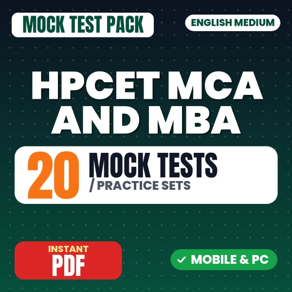 HPCET MCA, MBA and MBA (T & HM) Exam – 20 Mock Tests / Practice Sets | English Medium PDF Download