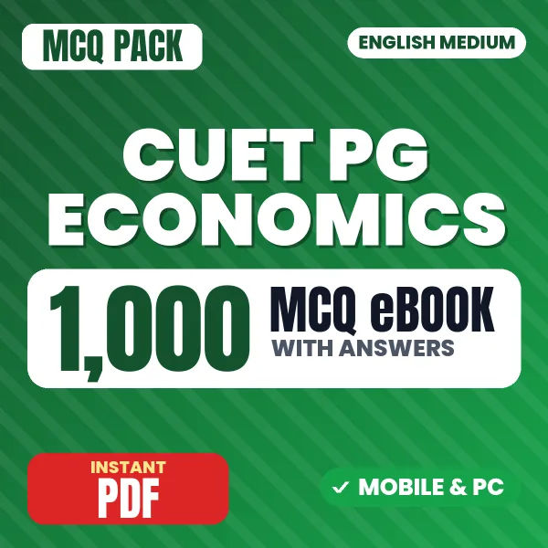 CUET PG Economics Exam (COQP10) – 1000 MCQ eBook with Answers | English Medium PDF Download