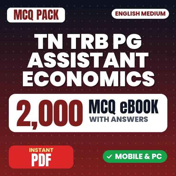 TN TRB PG Assistant (Economics) Exam – 2000 MCQ eBook with Answers | English Medium PDF Download