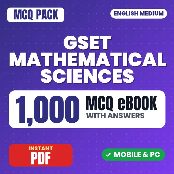 GSET Mathematical Science (Paper-II) Exam – 1000 MCQ eBook with Answers | English Medium PDF Download