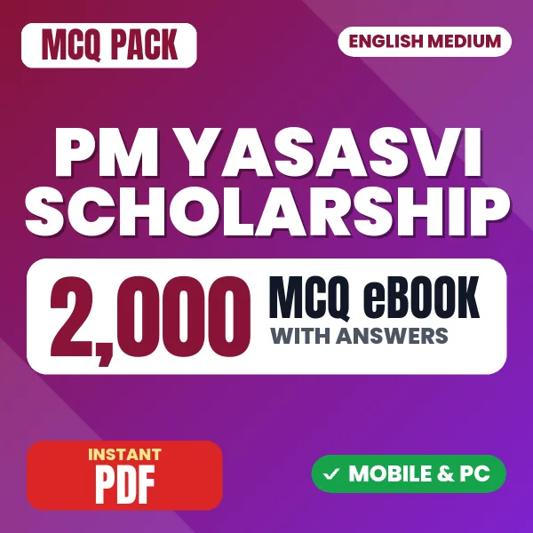 PM Yasasvi Scholarship Exam – 2000 MCQ eBook with Answers | English Medium PDF Download
