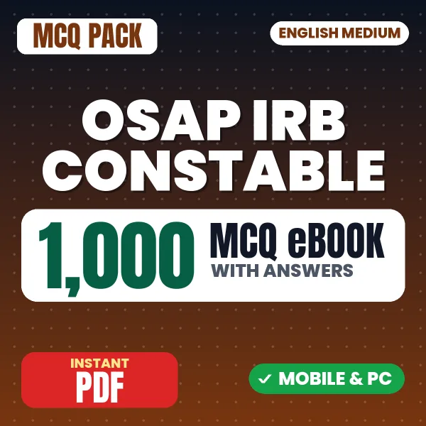 OSAP IRB Constable Exam – 1000 MCQ eBook with Answers | English Medium PDF Download