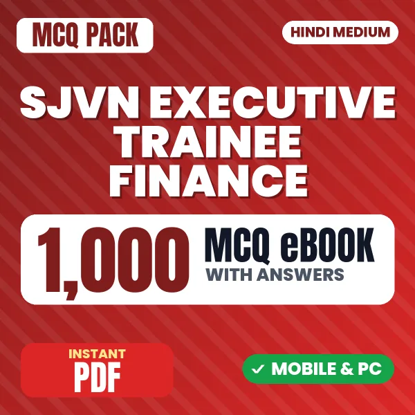 SJVN Executive Trainee (Finance) Exam – 1000 MCQ eBook with Answers | Hindi Medium PDF Download