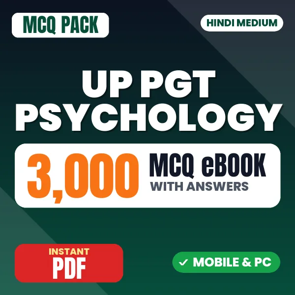 UP PGT Psychology Exam – 3000 MCQ eBook with Answers | Hindi Medium PDF Download