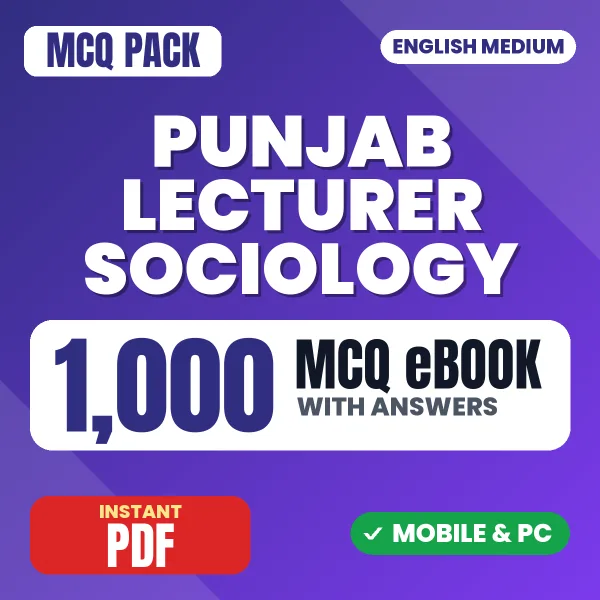 Punjab Lecturer Sociology Exam – 1000 MCQ eBook with Answers | English Medium PDF Download