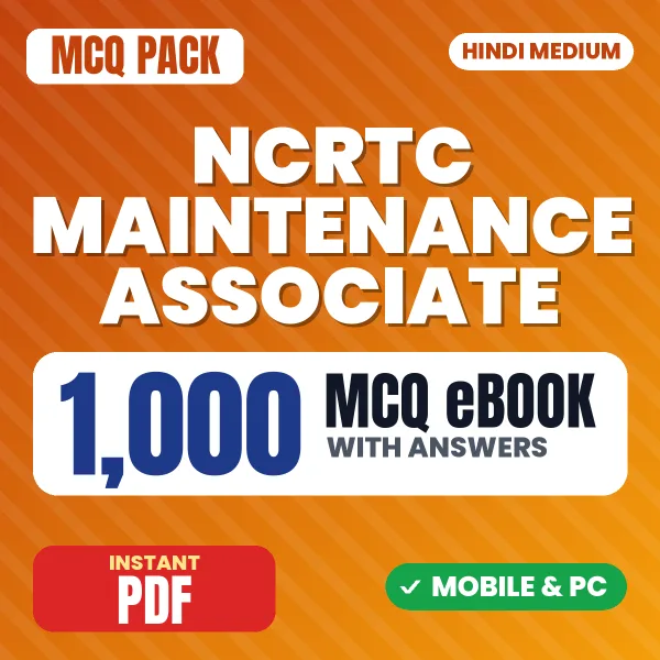 NCRTC Maintenance Associate Electrical Exam – 1000 MCQ eBook with Answers | Hindi Medium PDF Download