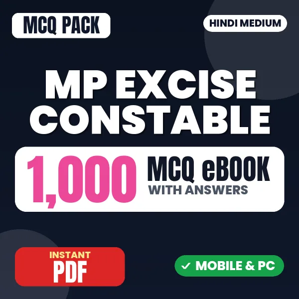 MP Excise Constable Exam – 1000 MCQ eBook with Answers | Hindi Medium PDF Download
