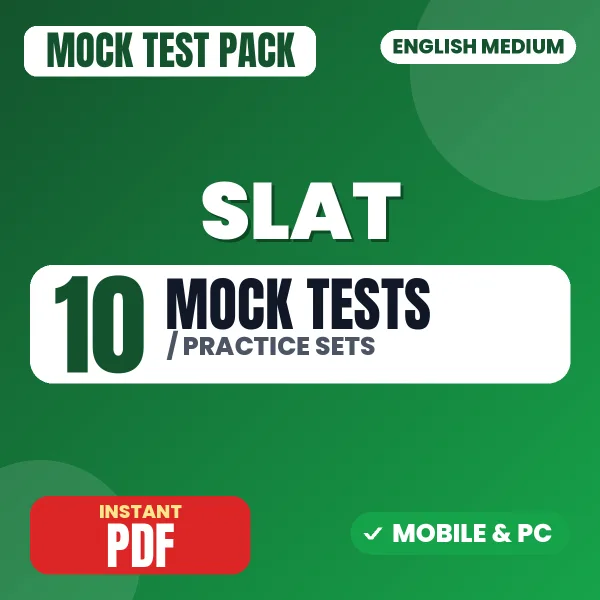 SLAT Exam – 10 Mock Tests / Practice Sets | English Medium PDF Download