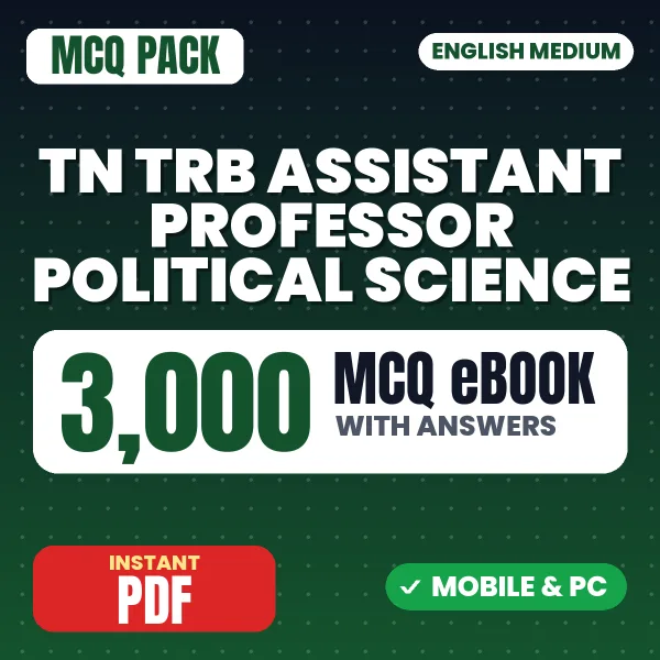 TN TRB Assistant Professor Political Science Exam Paper 1 – 3000 MCQ eBook with Answers | English Medium PDF Download