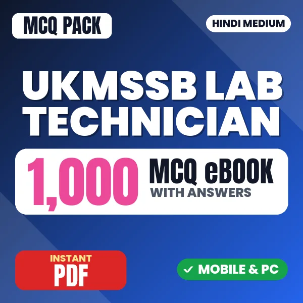 UKMSSB Lab Technician Exam – 1000 MCQ eBook with Answers | Hindi Medium PDF Download