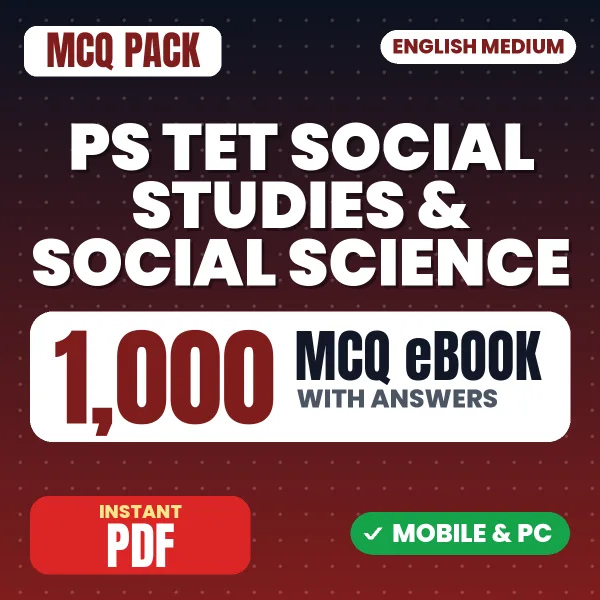 PS TET Social Studies & Social Science Paper-II Exam – 1000 MCQ eBook with Answers | English Medium PDF Download