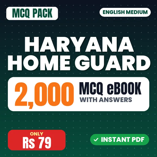 Haryana Home Guard Exam – 2000 MCQ eBook with Answers | English Medium PDF Download