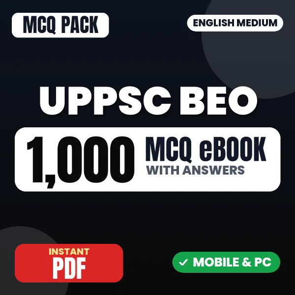 UPPSC Block Education Officer Prelims Exam – 1000 MCQ eBook with Answers | English Medium PDF Download