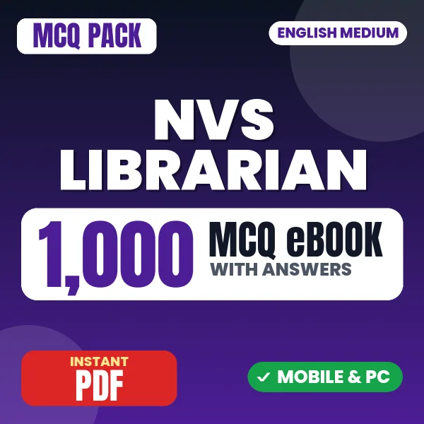 NVS Librarian Exam – 1000 MCQ eBook with Answers | English Medium PDF Download