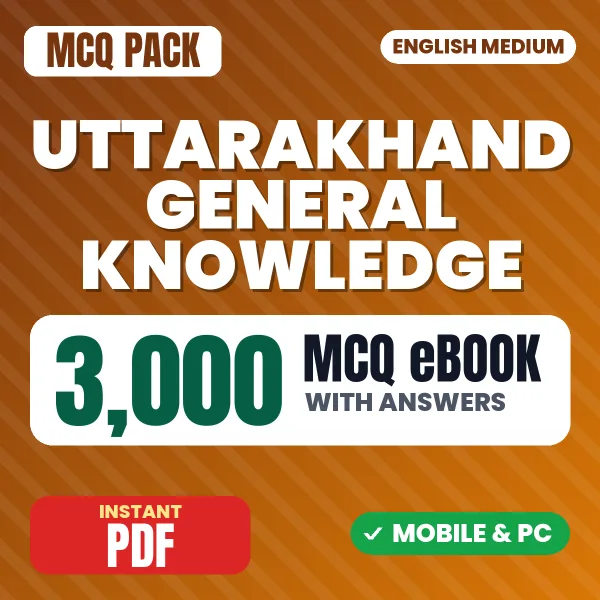 Uttarakhand General Knowledge – 3000 MCQ eBook with Answers | English Medium PDF Download