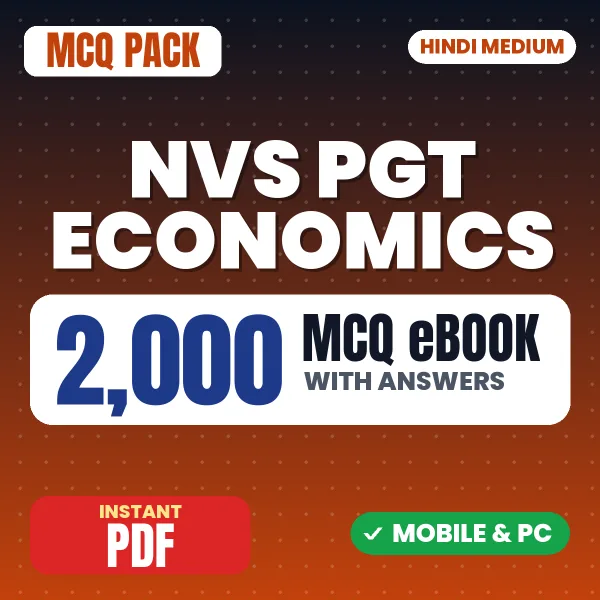 NVS PGT Economics Preliminary Exam Tier 1 – 2000 MCQ eBook with Answers | Hindi Medium PDF Download